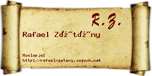 Rafael Zétény névjegykártya